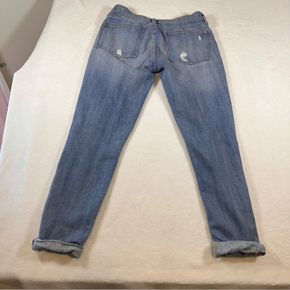 J Crew Jeans Size 25 Distressed Boyfriend Ankle Blue Denim J. Crew Womens - Picture 3 of 8